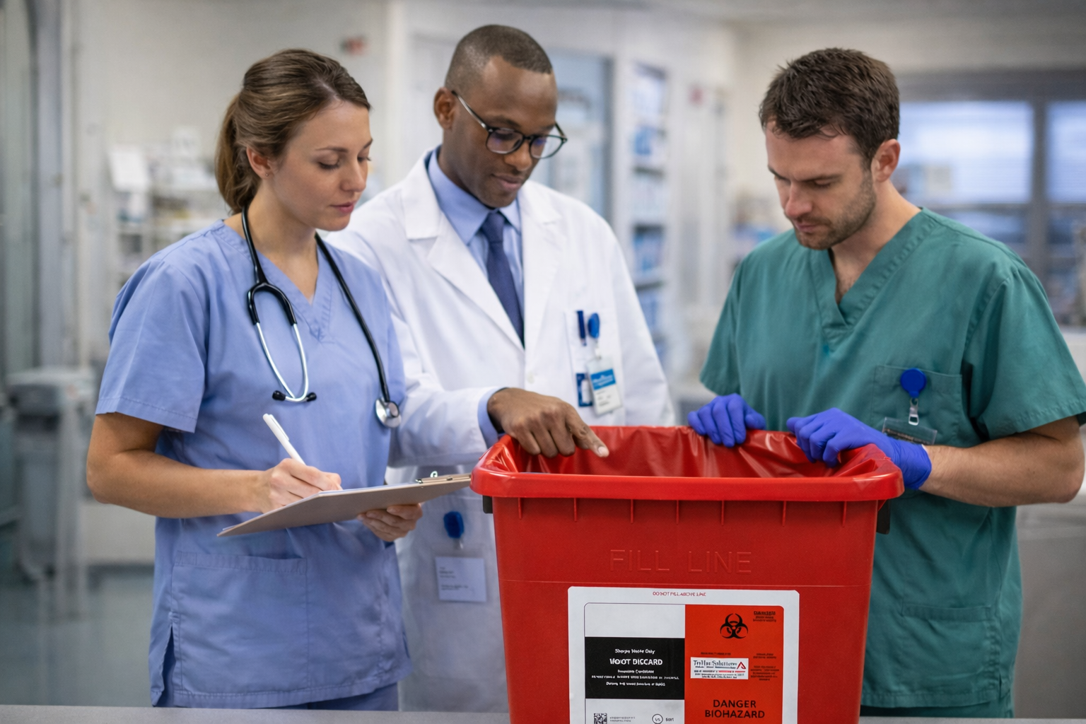 Medical waste compliance team
